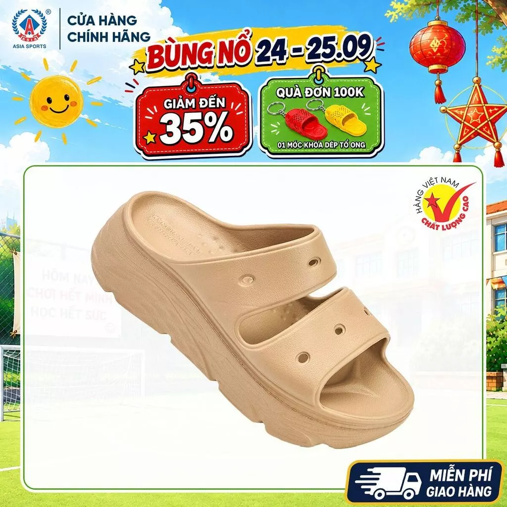 Dép Quai Ngang Nữ ASIA Đế Cao 5cm Nhựa EVA Siêu Nhẹ - Dép Bánh Mì Nữ Thời Trang Tôn Dáng Êm Chân - DWE113