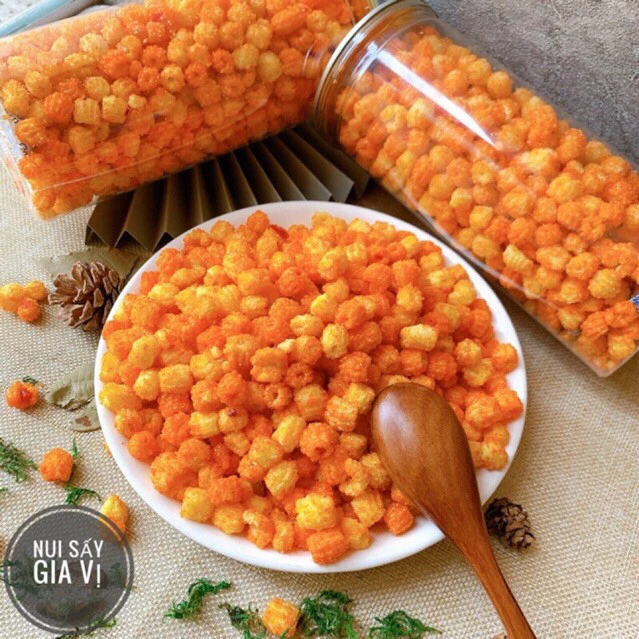 500g Snack Bim bim Nui sen chiên bơ cay giòn