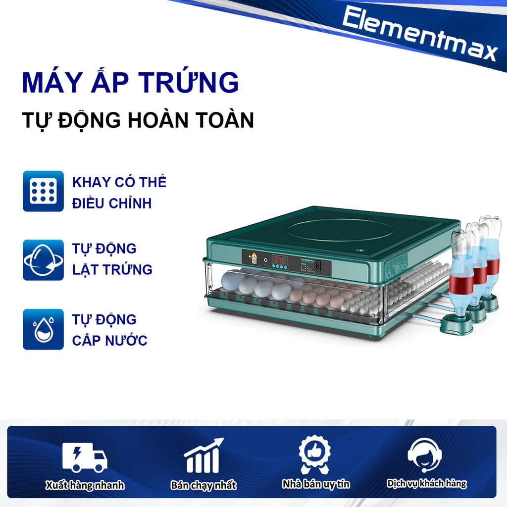 Máy ấp trứng ấp tự động 130 trứng thùng hợp kim cao cấp