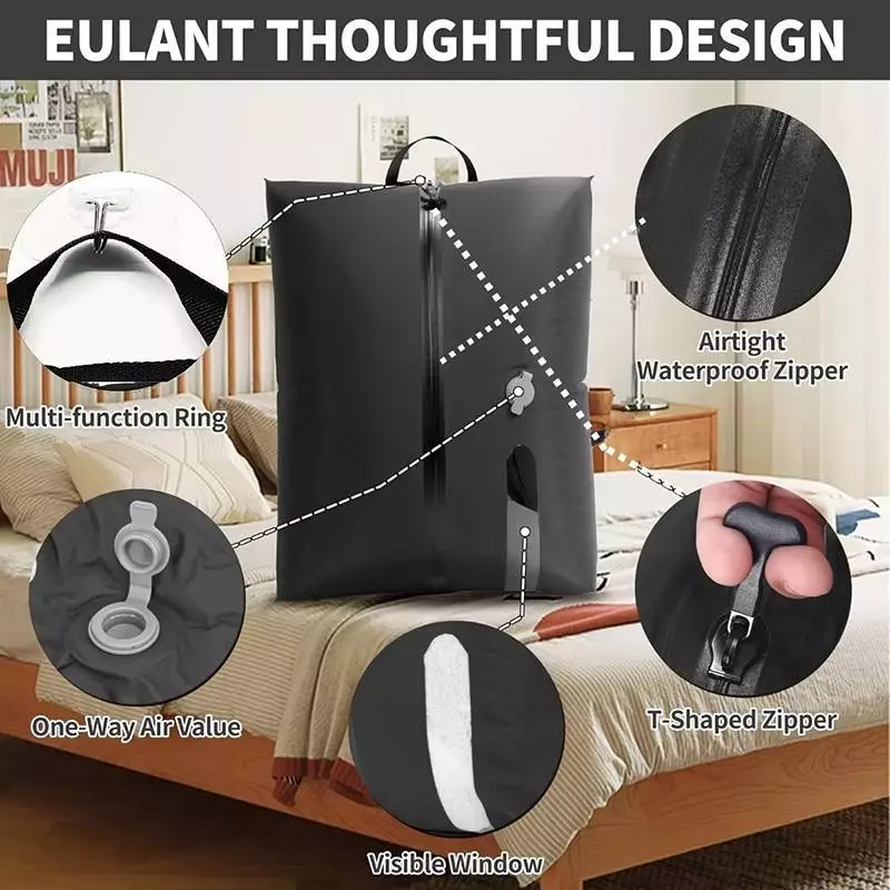 Túi hút chân không hành lý chuyên nghiệp U & X, Túi hút chân không có thể tái sử dụng, Tiết kiệm 60% không gian, Túi kín chân không du lịch MỚI