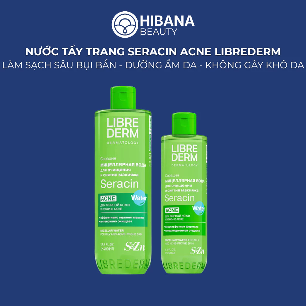 Nước Tẩy Trang Seracin Ance Libre Derm, Giúp Làm Sạch Sâu Bụi Bẩn, Hỗ Trợ Giảm Mụn, Kiềm Dầu | 250ML