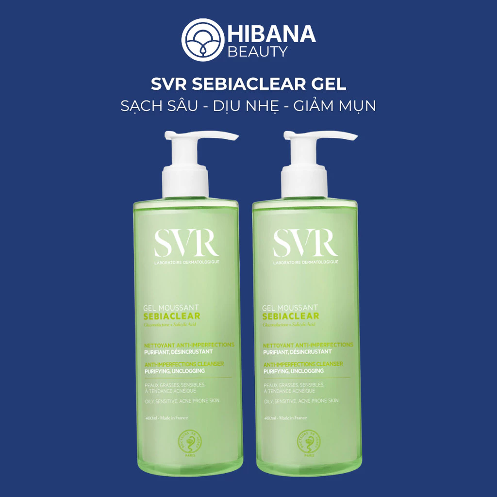 [ĐƠN 800K TẶNG QUÀ] Gel rửa mặt dành cho da dầu mụn, không chứa xà phòng SVR Sebiaclear Gel Moussant 400ML