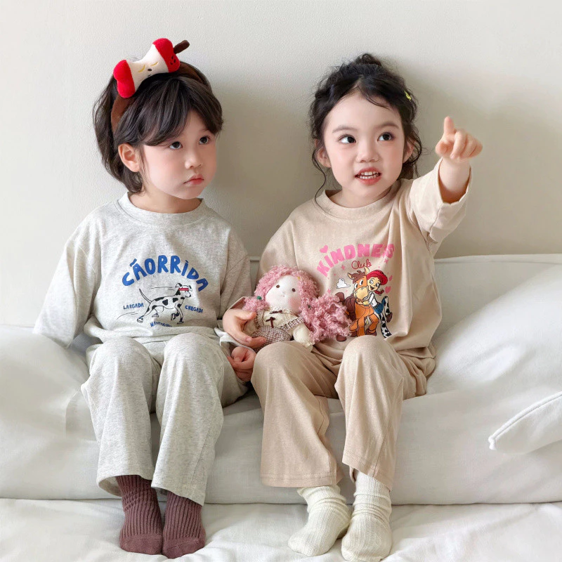 Trẻ Em Cha Mẹ-Con Bộ Đồ Ngủ Rời Dài Tay Quần Bé Trai Bé Gái Bé Homewear Phù Hợp Với