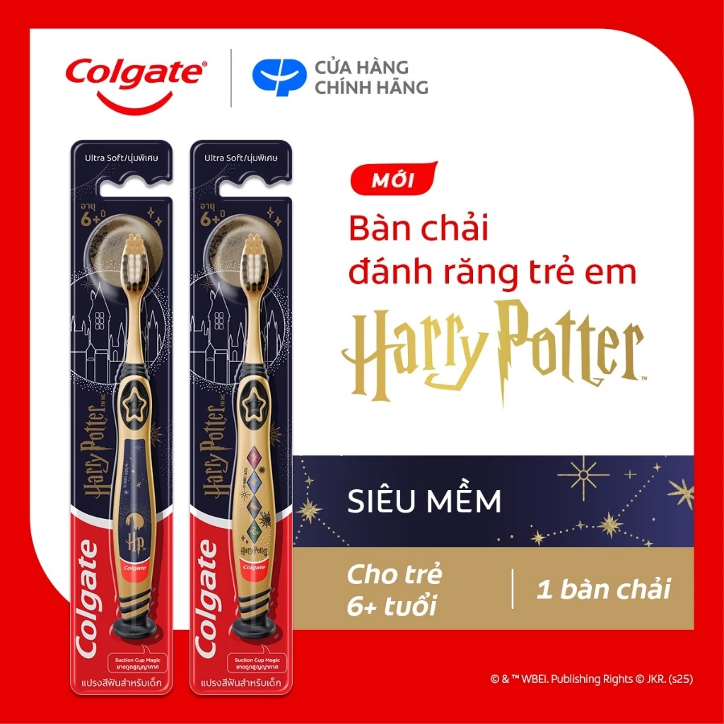 Bộ 2 Bàn chải đánh răng Colgate Harry Potter dành cho bé 6+ tuổi