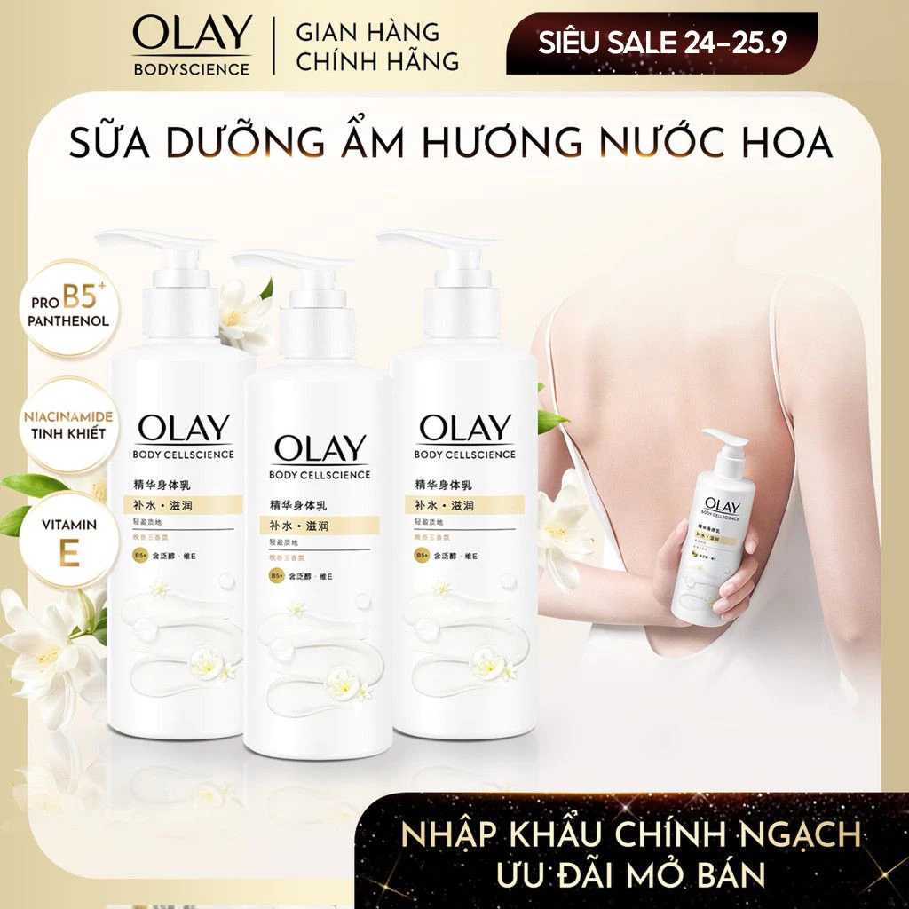 [LIVE] Combo 3 Sữa Dưỡng Thể Dưỡng Ẩm Chuyên Sâu Olay Với Vitamin B5+ Hương Nước Hoa Dạ Lan Hương 260G