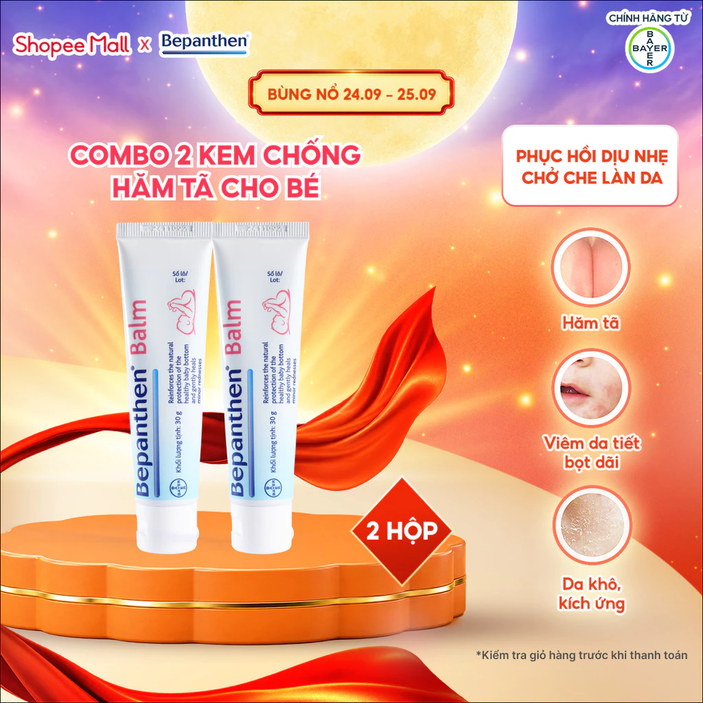 Combo 2 Kem Chống Hăm BEPANTHEN Balm Dạng Kem Mỡ Tuýp 30G