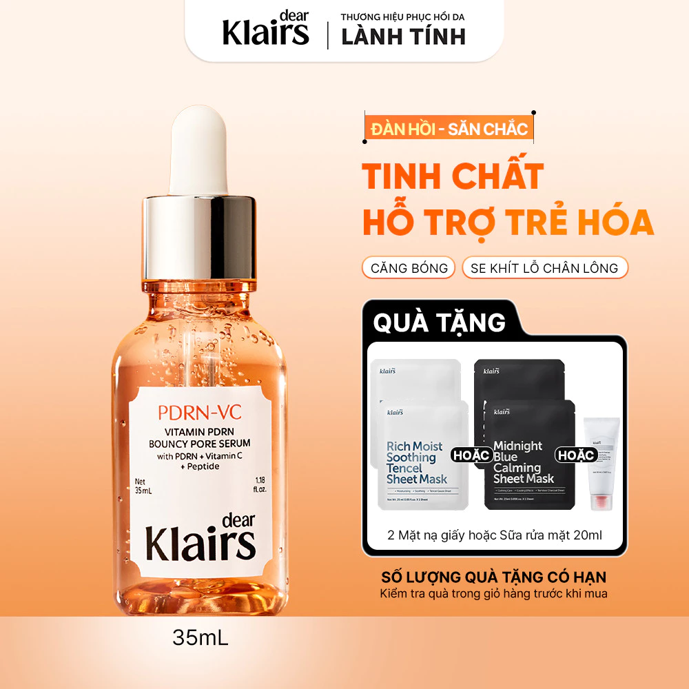 Dear, Klairs Tinh chất Vitamin PDRN Bouncy Pore Serum 35mL [FS]
