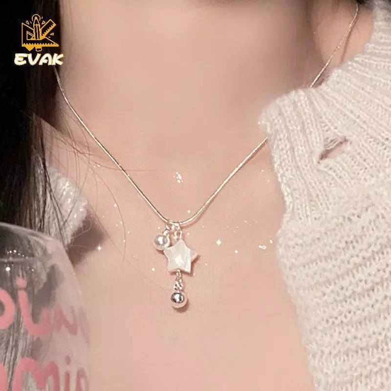 Alittlesetrtu Ngọc Trai Tối Giản Ngôi Sao Pentagram Mặt Dây Chuyền Nelace Cho Nữ Cô Gái VN