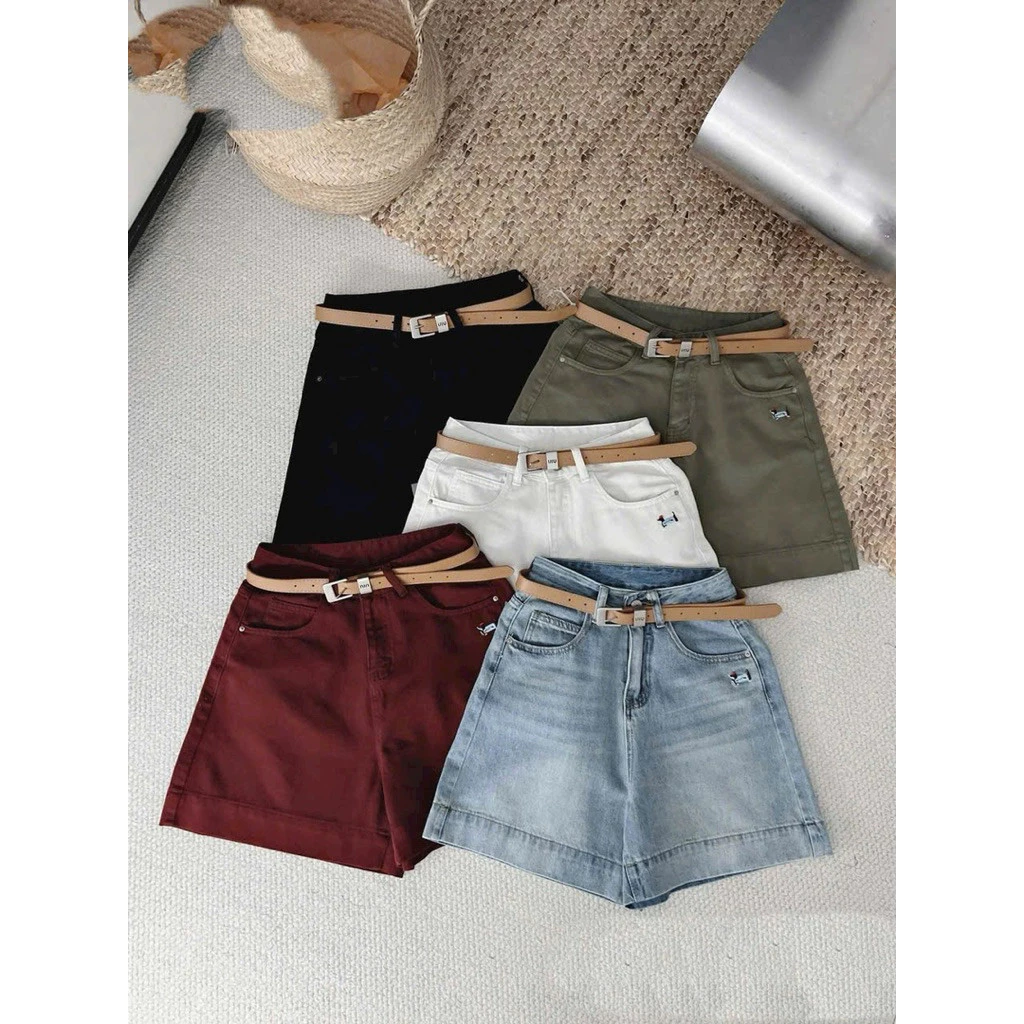 Quần Short Jeans Nữ thêu cún trước phong cách xi-tin Hot WSHJ26