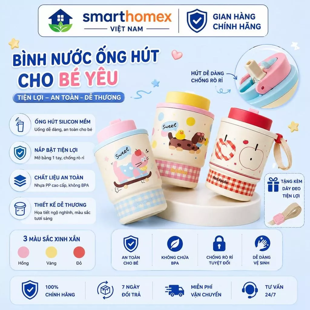 [GIÁ LIVE] Cốc giữ nhiệt 2 đầu uống dung tích 450ml, cốc giữ nhiệt nhỏ gọn đáng yêu - Smart-HomeX-Việt Nam