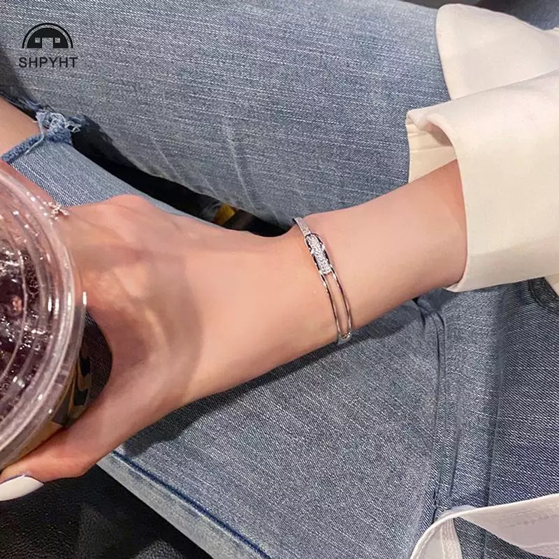 [SHPYHT] Vòng tay quyến rũ Zircon sang trọng Vòng tay mở Vòng tay Thiết kế thời trang Vòng tay Trang sức thời trang tiệc thủ công dành cho nữ Cô gái Mới