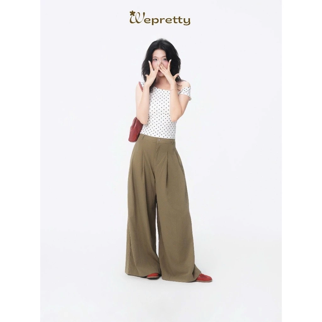 Q13 WONDER PANTS Quần Ống Rộng Wepretty Clothes Vải Dù Lạnh Nữ Trendy Thời Trang Công Sở