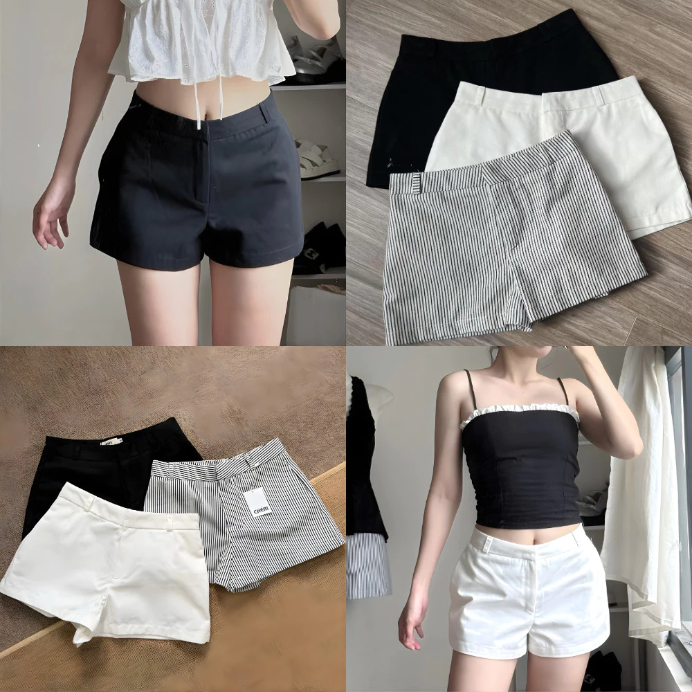 Quần short cạp trễ MIAA dáng ngắn chất kaki dày dặn, Quần Đùi Short Ngắn Nữ WSH81