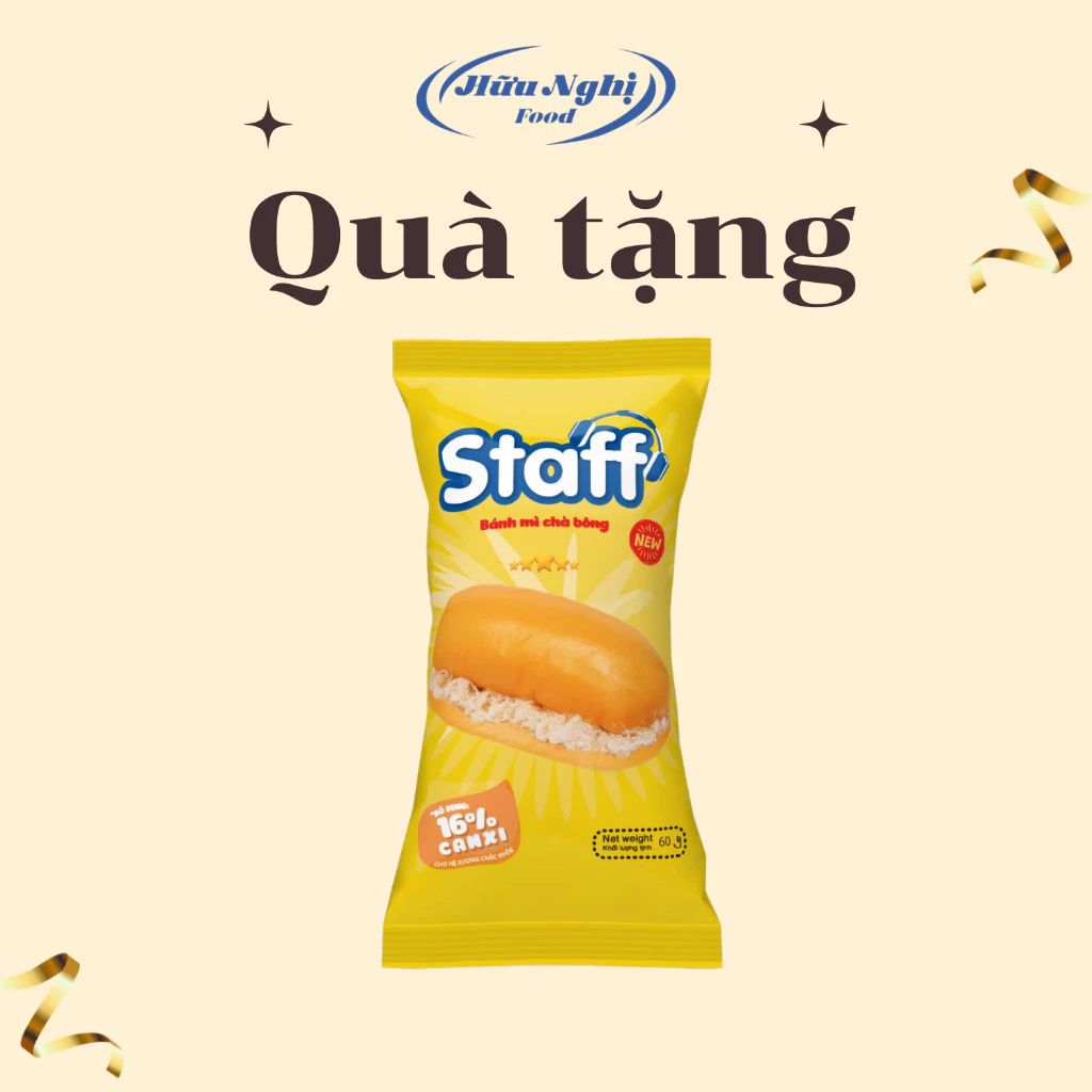 (HÀNG TẶNG KHÔNG BÁN) 1 Bánh Mì Chà Bông Staff 60g Thơm Ngon, Siêu Mềm, Tiện Lợi Cho Bữa Sáng