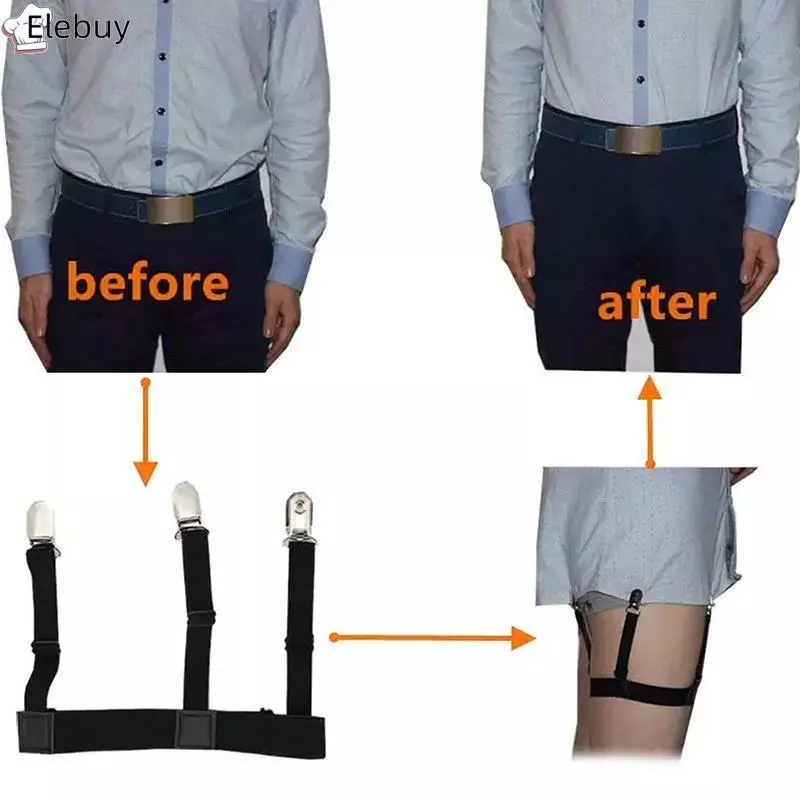 [Ele-T] Áo Sơ Mi Nam Thắt Lưng Có Chống Trơn Trượt Loing Kẹp Quý Ông Chân Đùi Treo Garters Dây Đeo Đồng Phục Thời Trang Nẹp