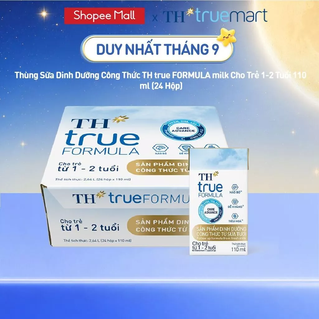 Thùng Sữa Dinh Dưỡng Công Thức TH true FORMULA milk Cho Trẻ 1-2 Tuổi 110ml (24 Hộp)