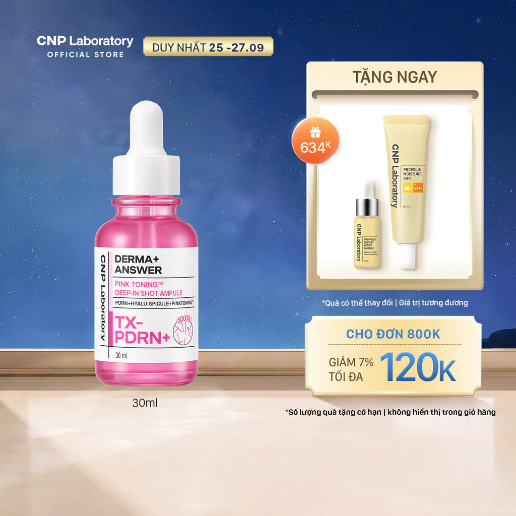 [CNP] Tinh chất vi kim dưỡng sáng hồng da CNP Derma Answer Pink Toning Deep-in Shot Ampoule 15/30ML