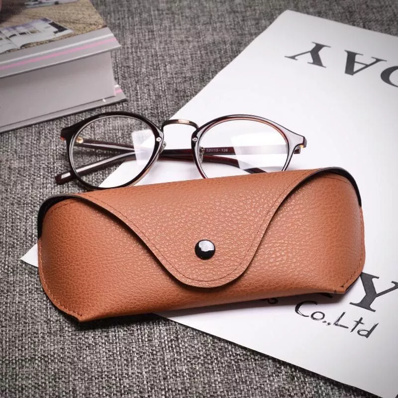 Matte Sunglasses Case Nam Nữ Kính Mát Di Động Chống Nén Da Chống Thấm Nước Hộp Đựng Kính Bảo Quản