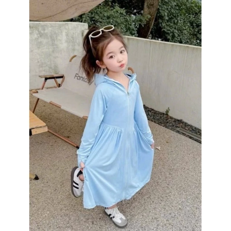 Áo Choàng Chống Nắng Bé Gái - Dáng Dài Nhẹ Nhàng Thoáng Mát Bảo Vệ Da Trẻ Em B35347