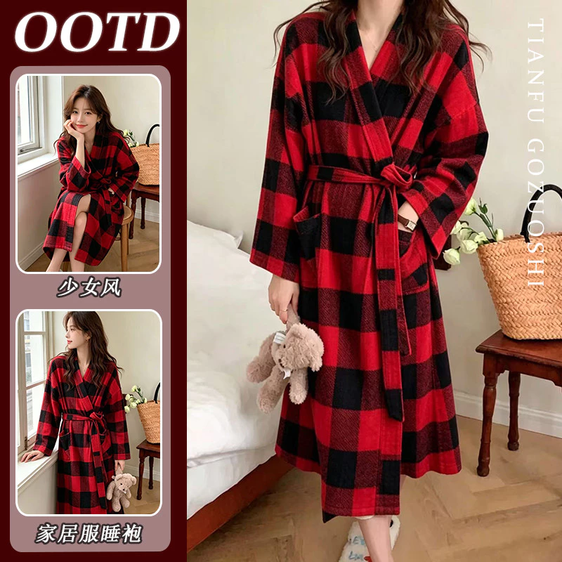 Áo Kimono Nhật Bản Bộ Đồ Ngủ Nữ Tất Cả Các Mùa Dài Tay Bộ Đồ Ngủ Thiết Kế Dây Đeo Đồ Ngủ Người Phụ Nữ Mặc Ban Đêm Mặc Nhà Áo Tắm