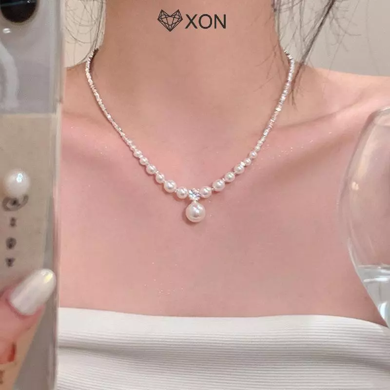 [XON] Thời Trang Tiên Tiến Ngọc Trai Nelace Dành Cho Nữ Bé Gái Mặt Dây Chuyền Ngọc Trai Đơn Giản Xương Đòn Dây Chuyền Phụ Kiện Trang Sức Dự Tiệc Quà Tặng [Mina]
