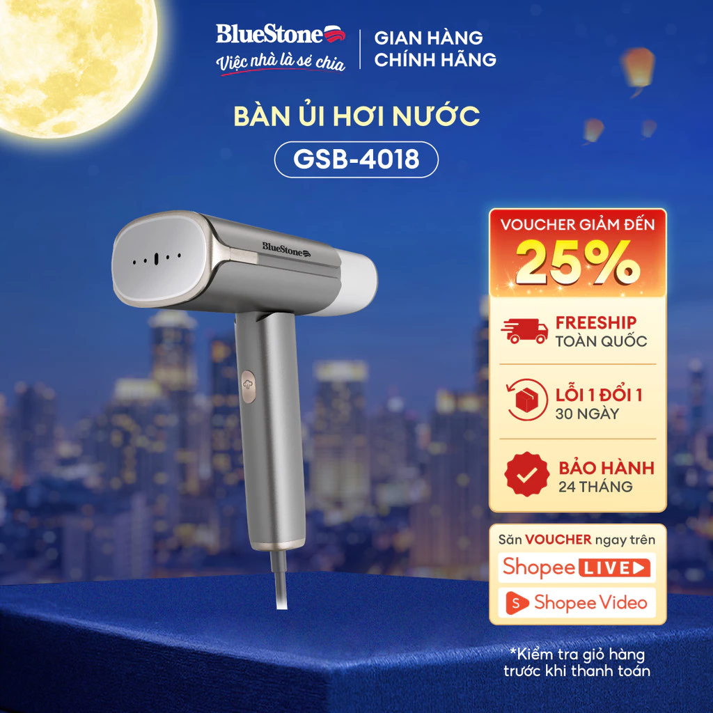 Bàn Ủi Hơi Nước Cầm Tay BlueStone GSB-4018 150ml 1200W - Bh 2 năm