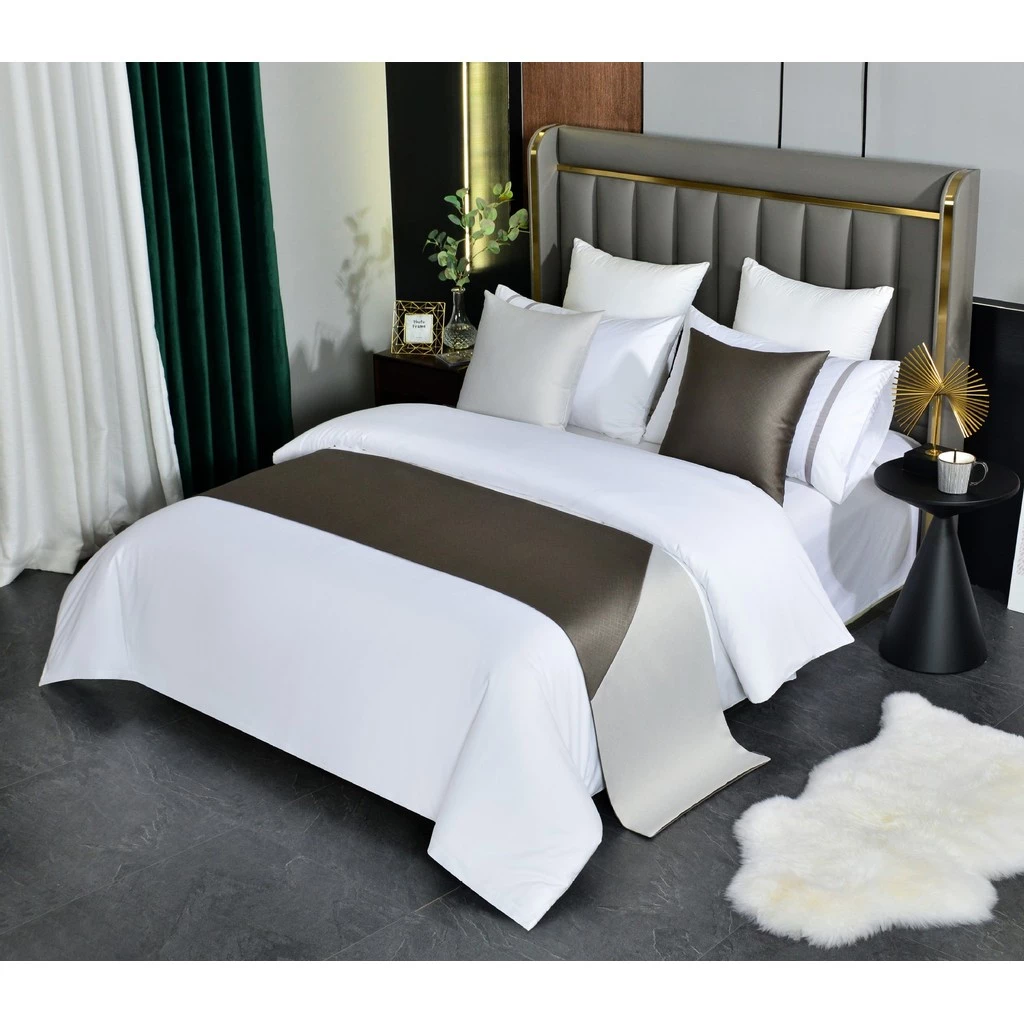 Khăn trải giường Satin chắp vá Bắc Âu – Khăn trải giường trang trí mềm mại cho giường Queen / King, Trang trí nhà cửa, khách sạn & đám cưới