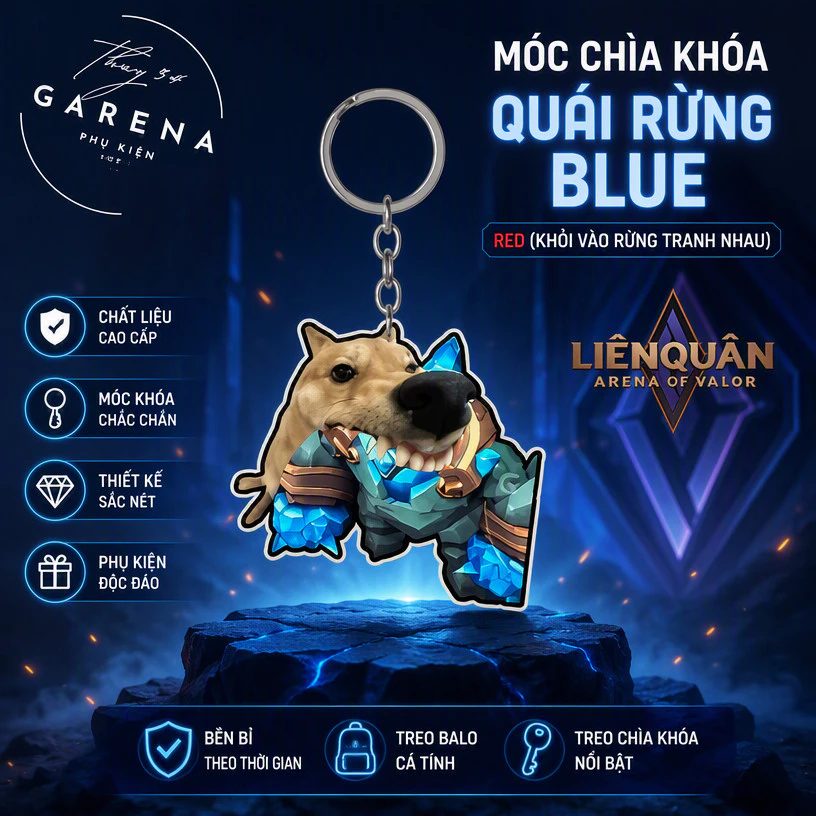 Móc chìa khóa quái rừng Blue, Red (khỏi vào rừng tranh nhau) Liên Quân