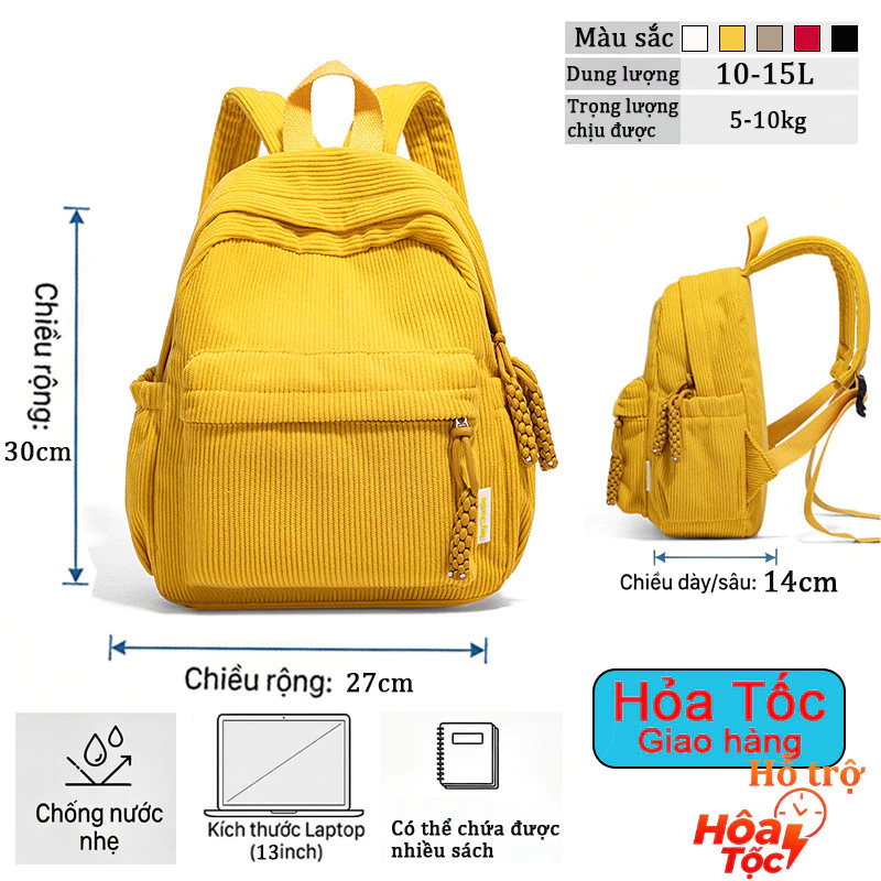 Túi nhỏ Balo đi học nam nữ học sinh cấp 2 cấp 3 cặp đi học nữ basic đựng laptop chống nước.B5805