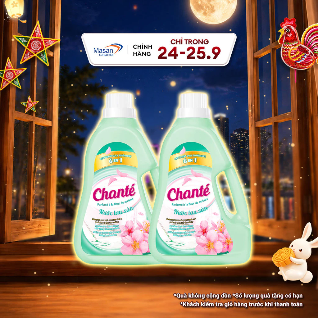 [Chọn loại] Combo 2 Nước lau sàn Chanté chai 3.2kg