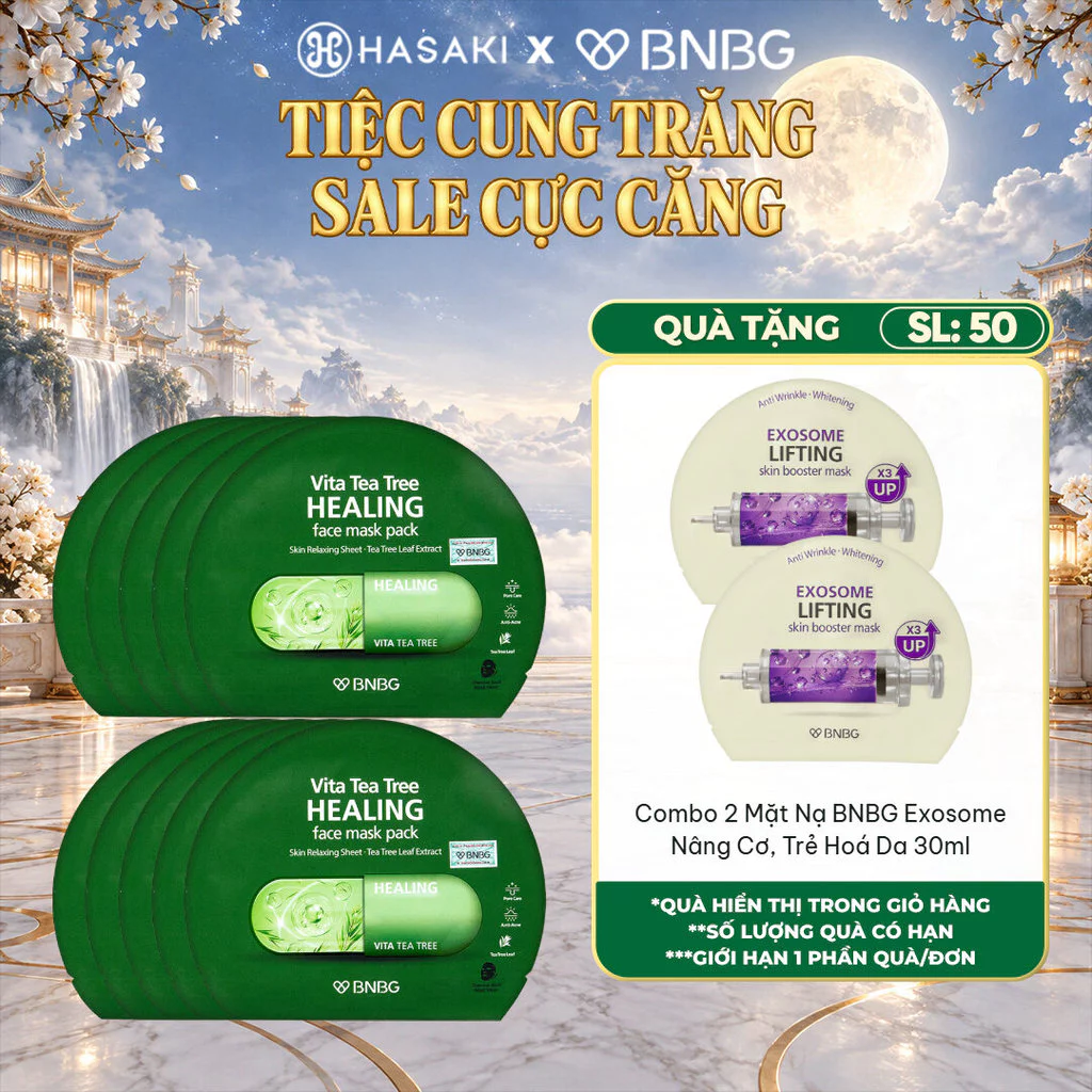 [BULSAN] Combo 10 Mặt Nạ BNBG Tràm Trà Thải Độc Da, Giảm Mụn 30ml Hasaki Sản Phẩm Chính Hãng