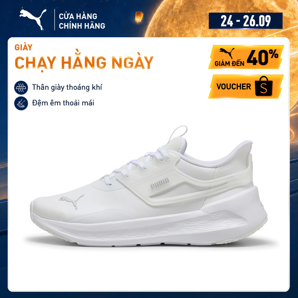 Giày Chạy Bộ PUMA Unisex Softride Symmetry SL White-Silver Màu Trắng