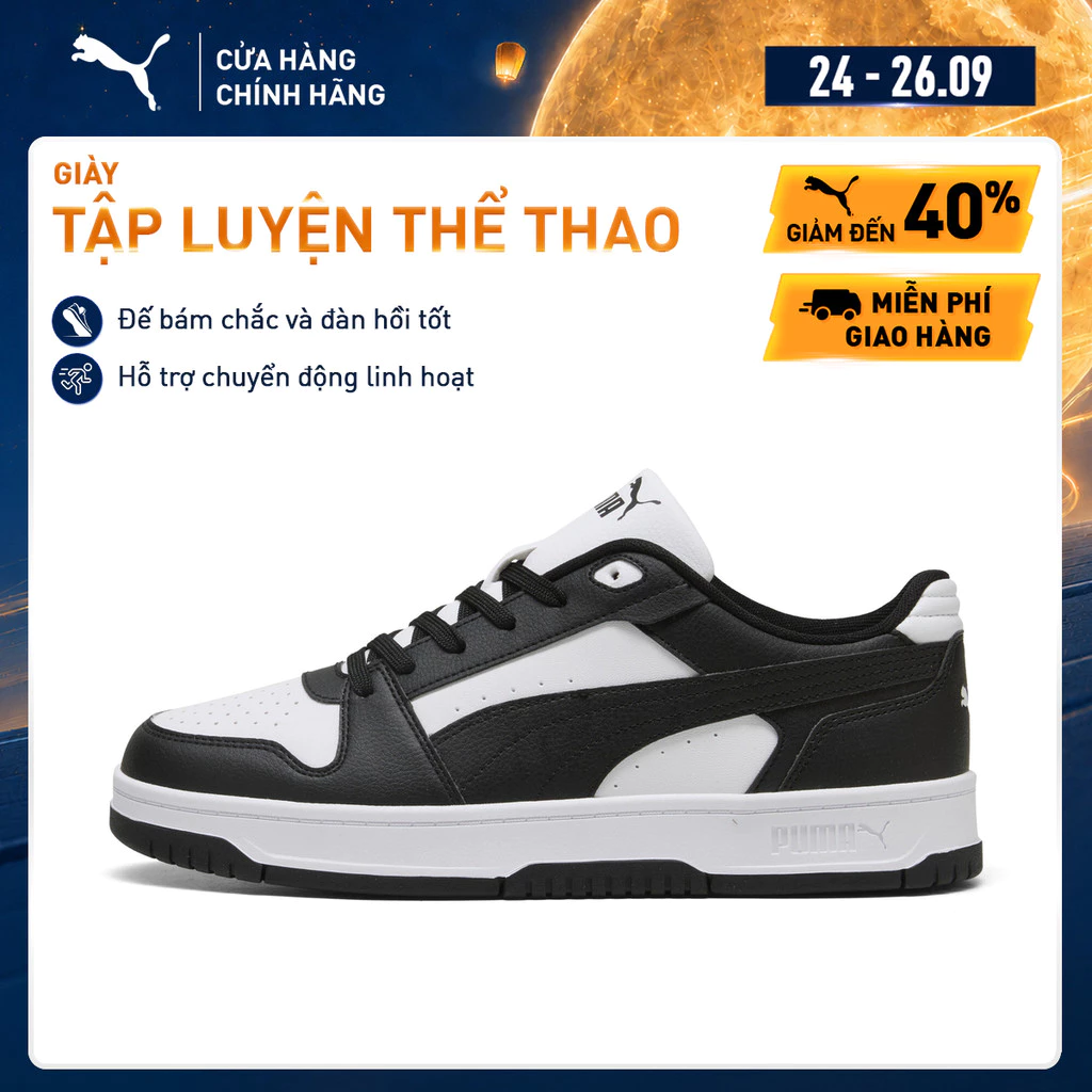 Giày Thể Thao PUMA Unisex Rebound Slam Lo Black-White Màu Đen