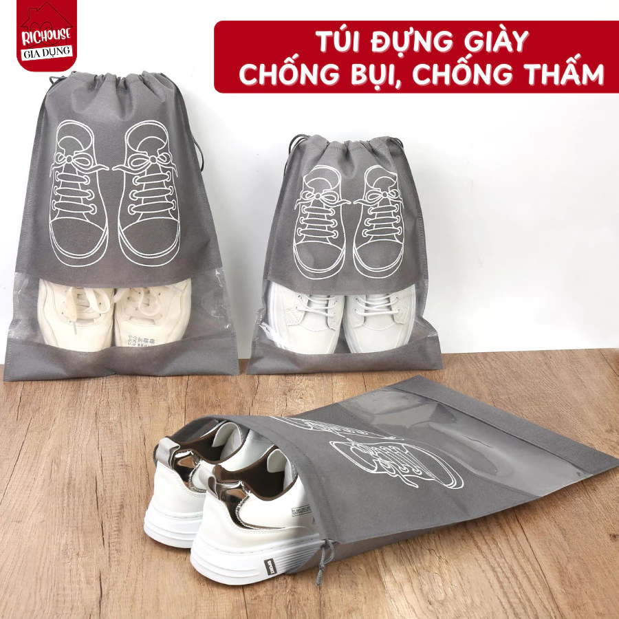 Túi Đựng Giày Dép Chống Thấm TORO Có Dây Rút Chống Bụi Bẩn Mang Đi Du Lịch Tiện Lợi
