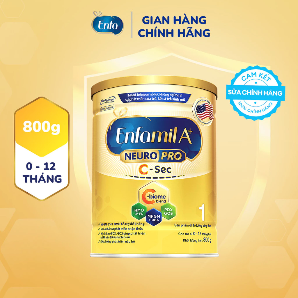 🍼 Sữa Bột Enfamil A+ NeuroPro C-Sec Chính Hãng, Số 1, 2, 3 - Cho Bé Sinh Mổ, Voucher Extra, Freeship