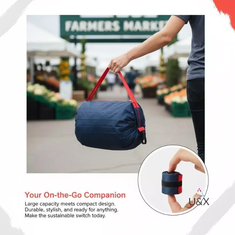 U & X Có Thể Gập Lại Siêu Nhẹ Túi Mua Sắm Du Lịch Di Động Dung Tích Lớn Có Thể Tái Sử Dụng Tote Tạp Hóa Một Vai Cho Dã Ngoại Ngoài Trời Cắm Trại MỚI