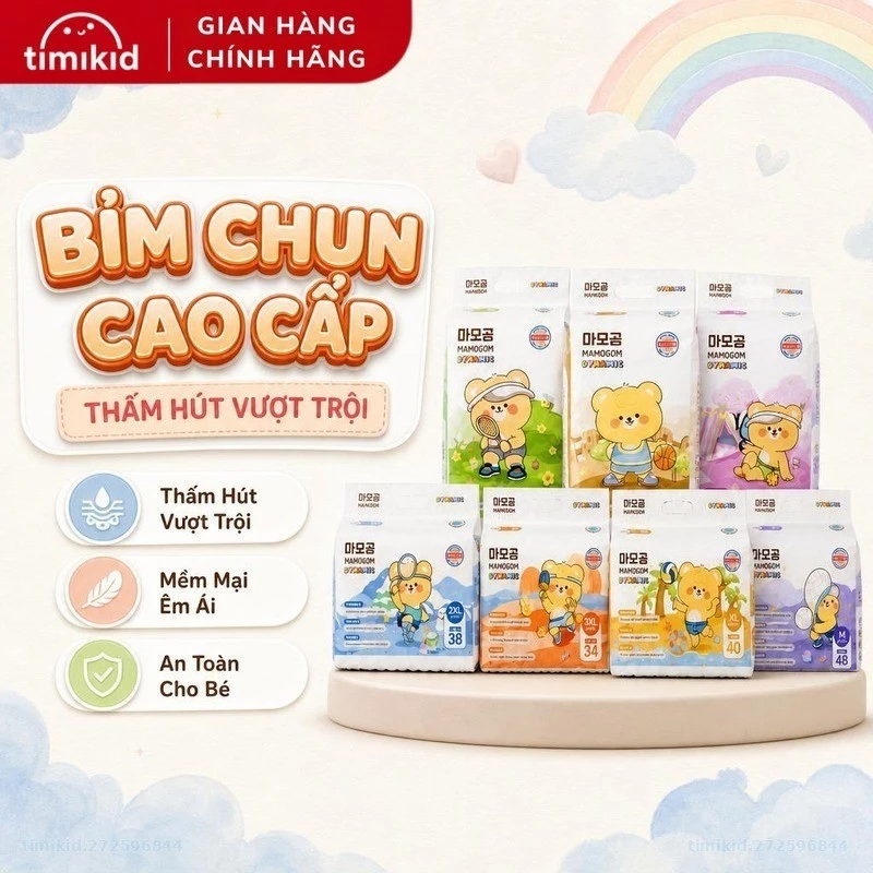 [Bản nâng cấp] Bỉm MAMOGOM Chính Hãng mẫu mới Dynamic Chun 4 Chiều, K Vết HằnCó Chứng Nhận Dermatest