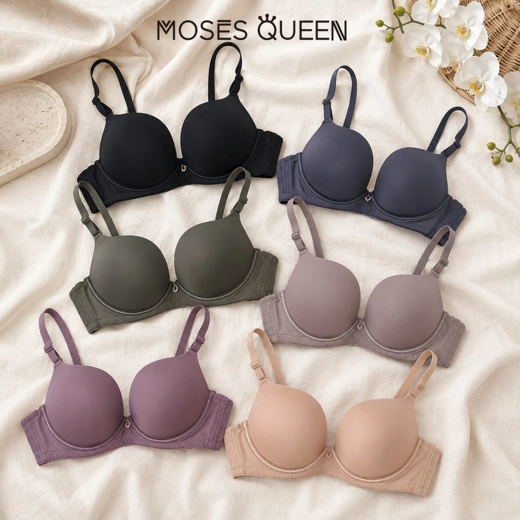 MOSESQUEEN Vòng thép mềm áo ngực ôm hình ngực to gợi cảm - đồ lót full-cup phong cách mỏng có bề mặt nhẵn và thiết kế cốc liền mạch #80659