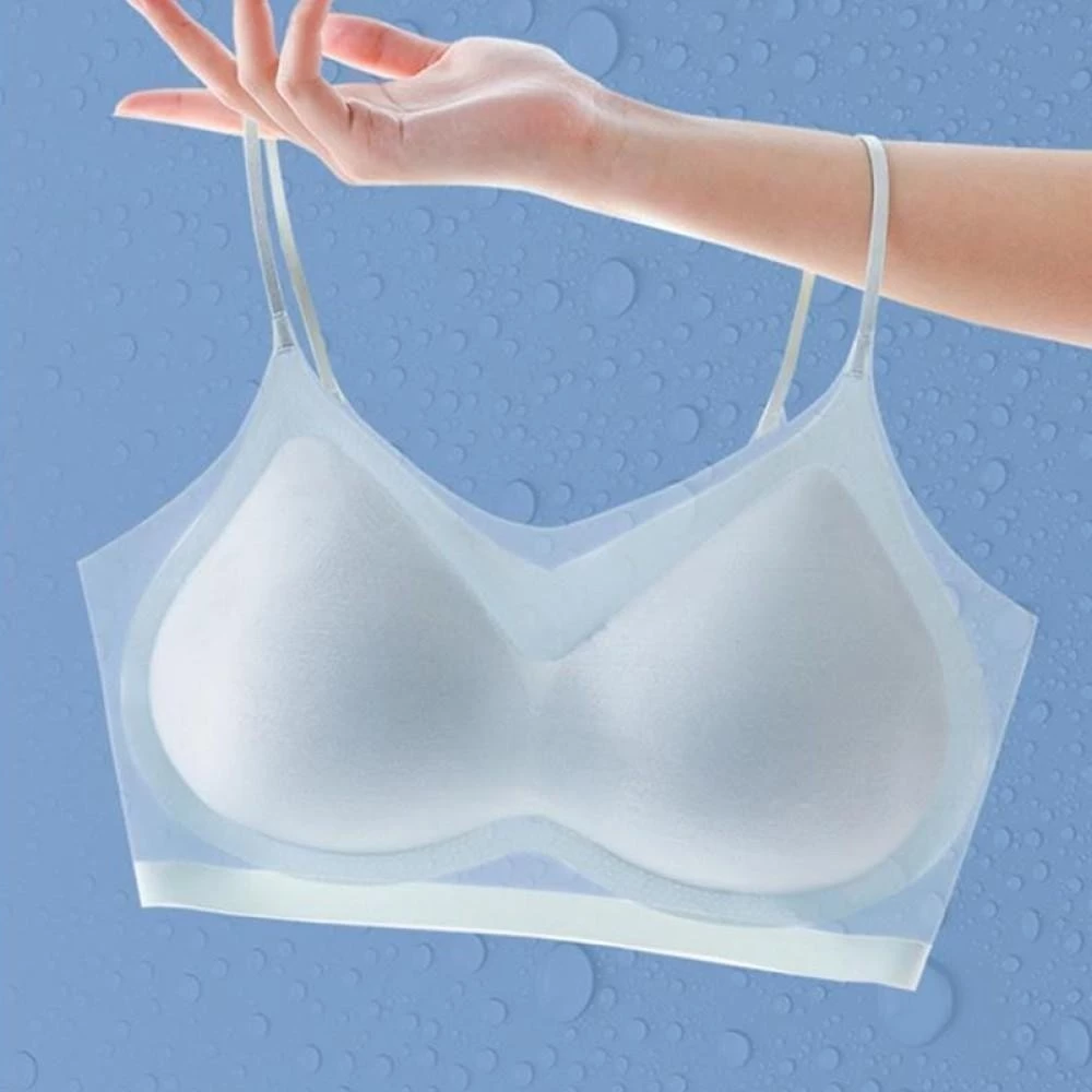 Áo Lót Lụa Lạnh Không Gọng Dáng Liền Mạch Thoáng Mát Cho Nữ Mùa Hè Plus Size Đa Dạng Màu Sắc