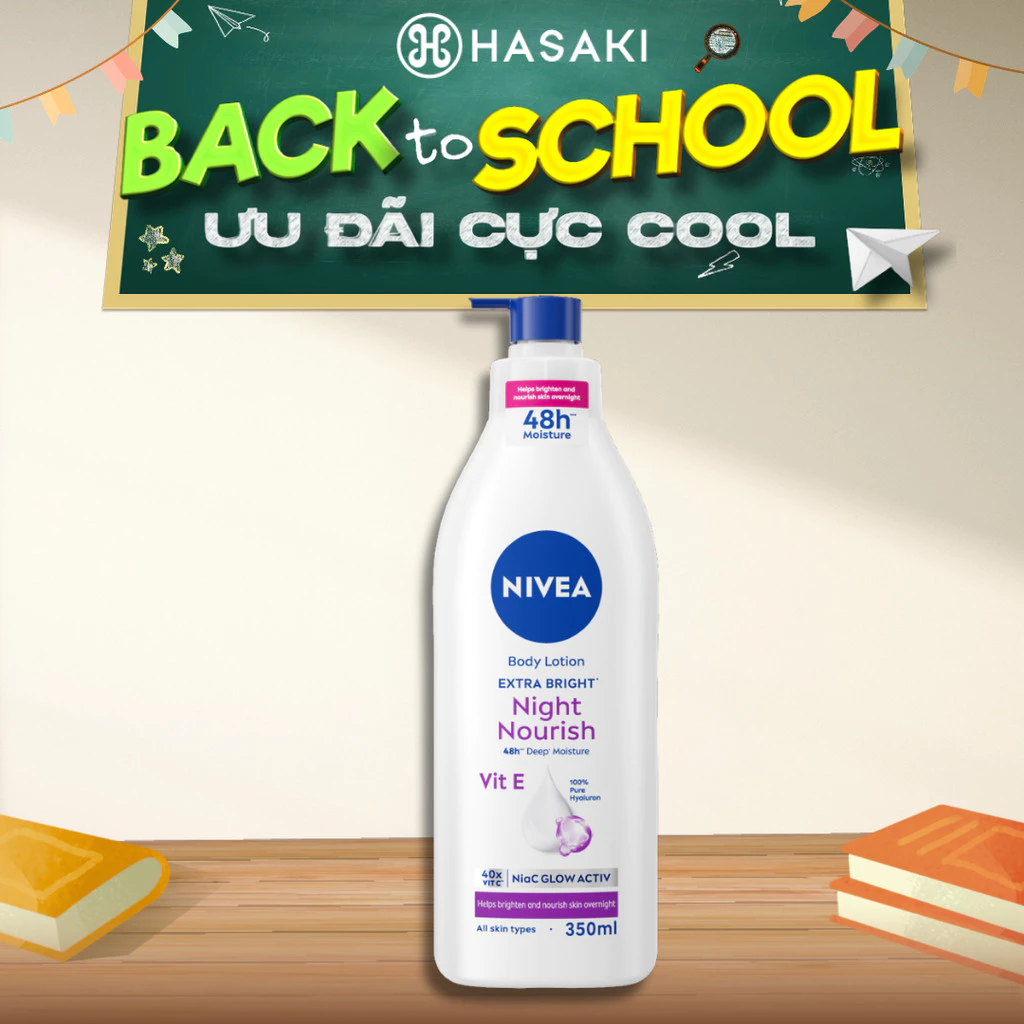 [DAILY] Sữa Dưỡng Thể Nivea Sáng Da Ban Đêm 350ml Extra Bright Night Nourish Body Lotion Hasaki Chính Hãng