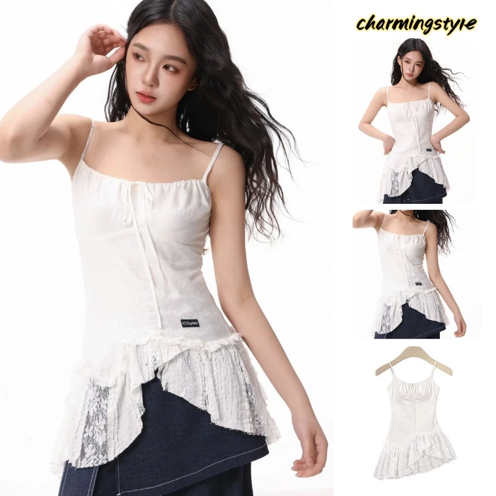 Áo Yếm Nữ Áo Thun Không Tay Thời Trang Mới Cho Mùa Hè Áo Ren Bên Trong