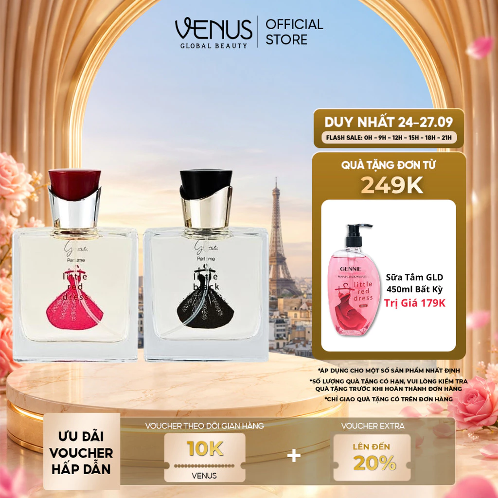 [MUA LÀ CÓ QUÀ] Combo Nước hoa Nữ Gennie Little Red + Black Dress 50ml