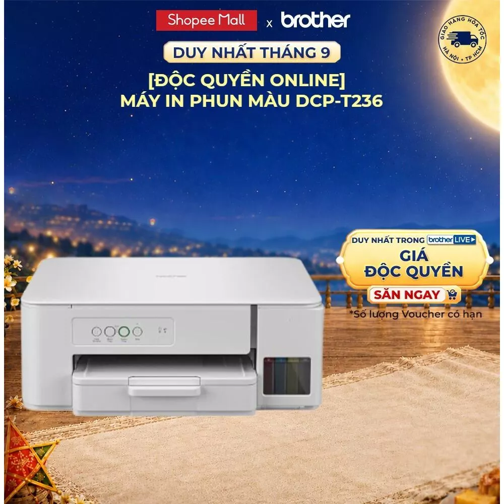 [Độc quyền online] Máy in phun màu đa năng Brother DCP-T236