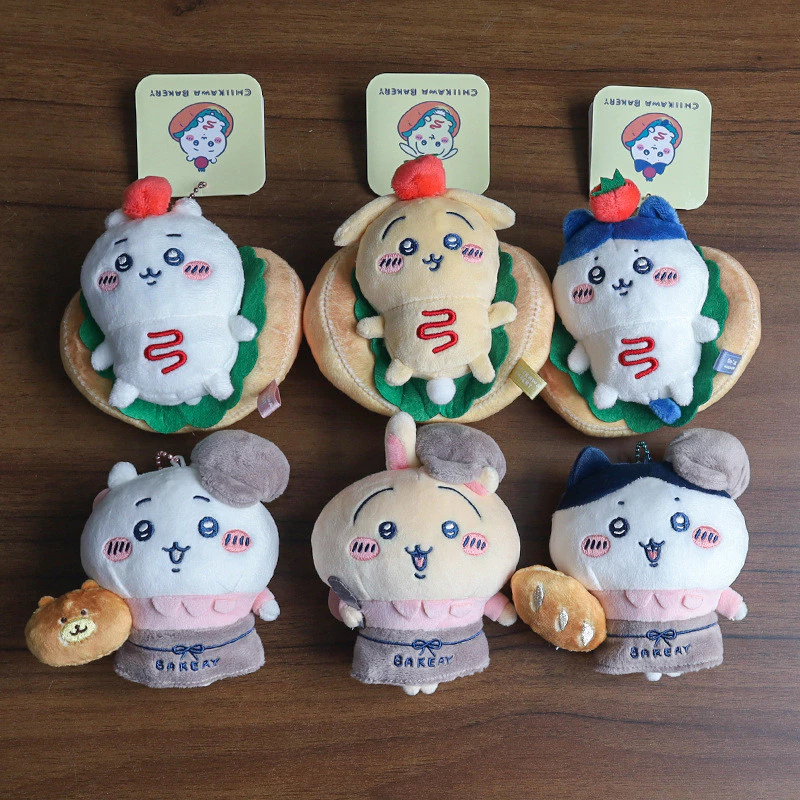 Chiikawa Bakery Series Plushie Đồ Chơi Dễ Thương Hachiware Usagi Sang Trọng Móc Khóa Túi Mặt Dây Chuyền Hoạt Hình Búp Bê Trẻ Em Quà Tặng