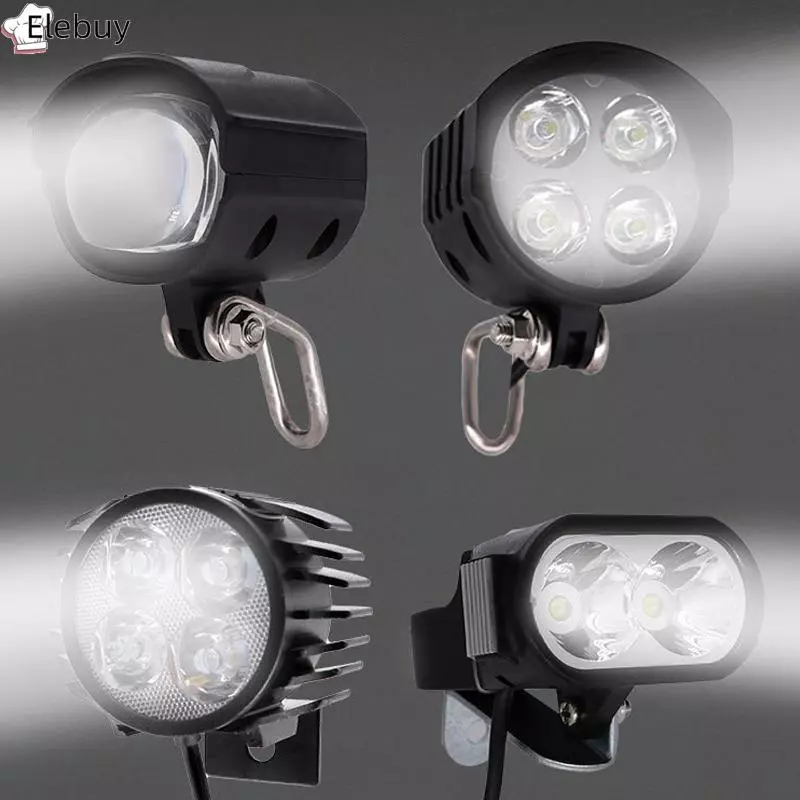 [Ele-T] Đèn xe đạp điện 36-72V có còi Xe tay ga điện LED 12W Đèn trước LED chống nước Đèn pha đi xe đạp cho xe đạp điện