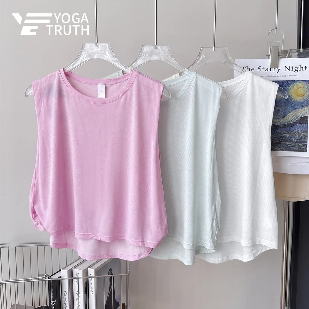 [YOGATRUTH] Áo Crop top thể thao dành cho nữ Nút thắt bên rỗng Nhẹ thoáng khí Top Gym Pilates
