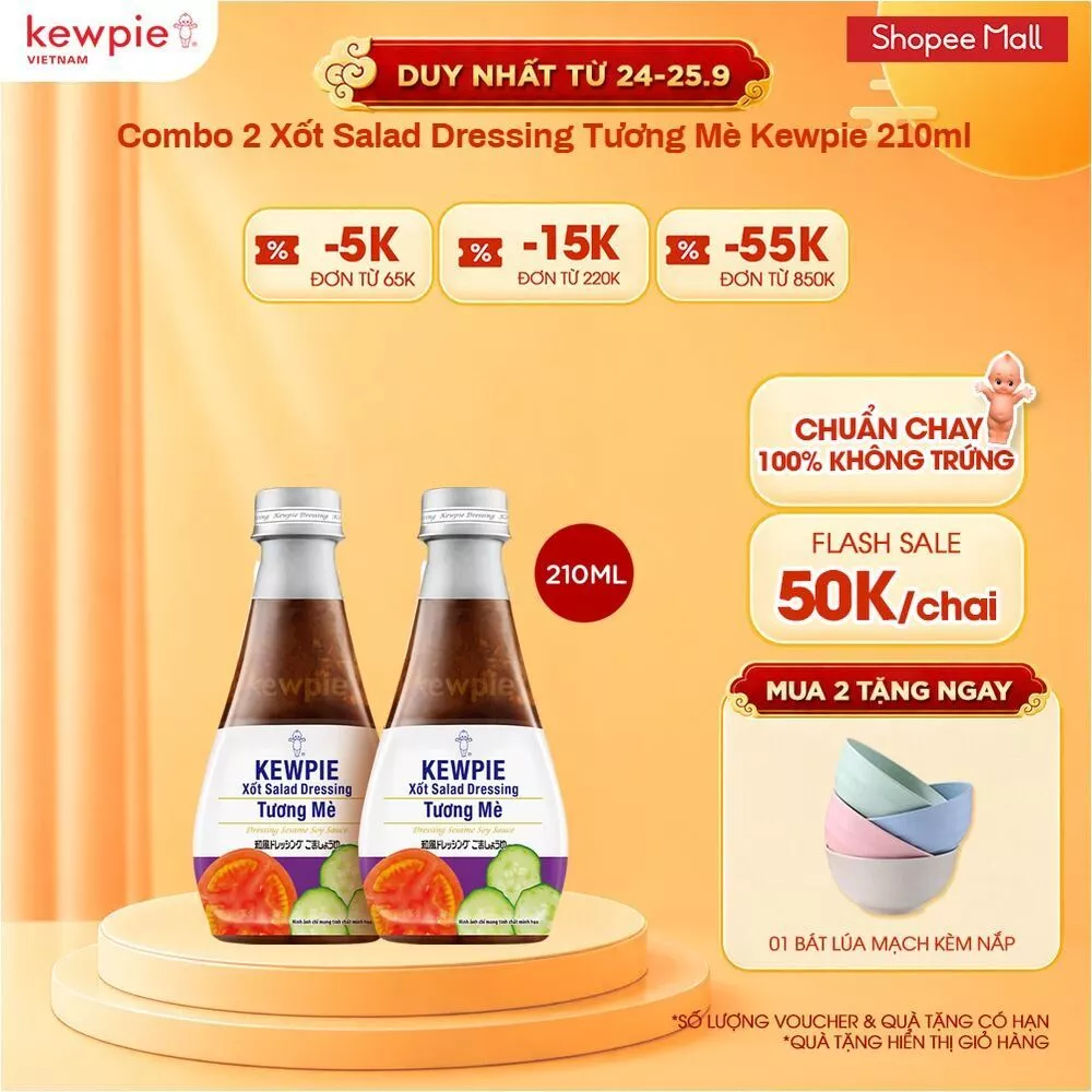 Combo 2 Xốt Salad Dressing Tương Mè Kewpie 210ml