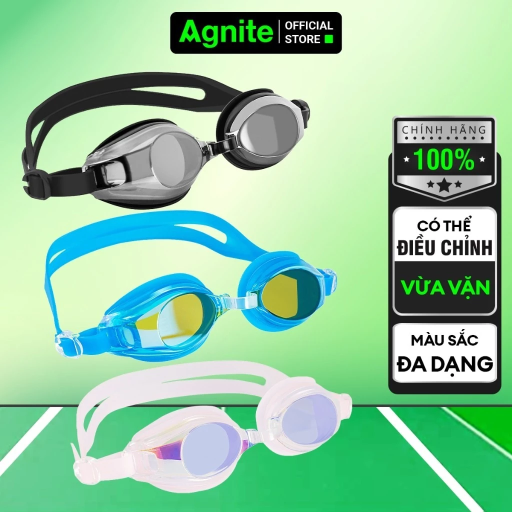 [MUA 3 GIẢM 30%] Kính bơi người lớn, trẻ em chính hãng Agnite, chống tia UV bảo vệ mắt, thấu kính trong, tầm nhìn rõ