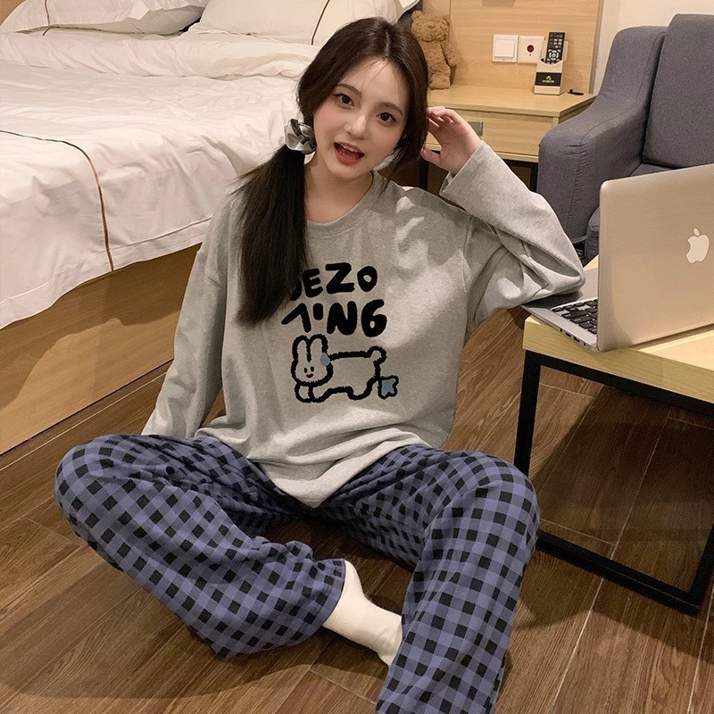 Bộ Ngủ Nữ Tay Dài Bigsize - Pijama Thun Mặc Nhà Dễ Thương 40-95Kg Thoải Mái Mùa Hè B10960