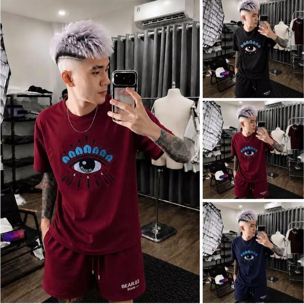 Bộ Quần Áo Thêu Hình Mắt Cực Hot Siêu Đẹp Cao Cấp Chất Mát Dày Dặn Cho Ae Boy Phố Hottrend